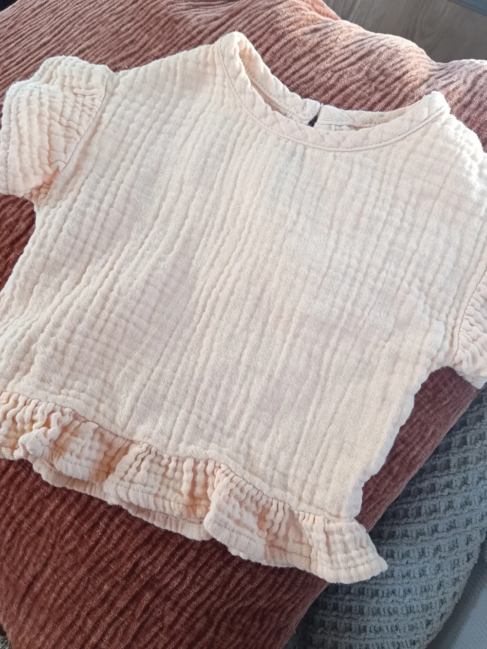 Soft Cream Baby Matching Top & Bloomers Set